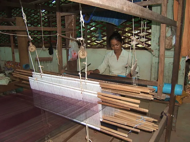 Silk weaving