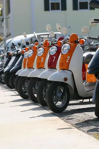 Rented car or scooter