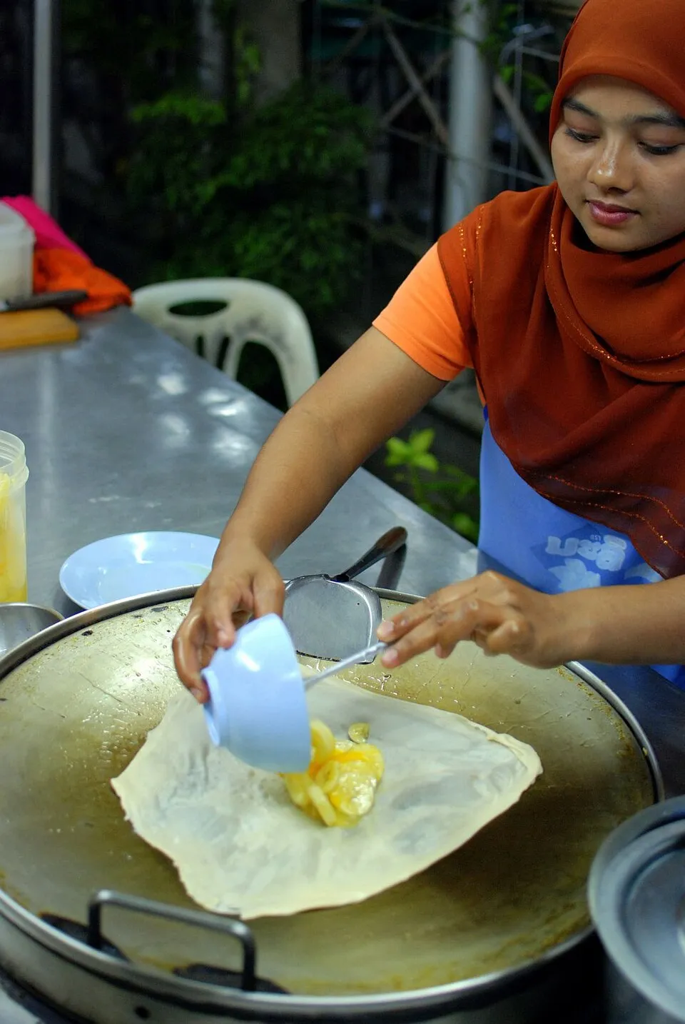 Roti with condensed milk