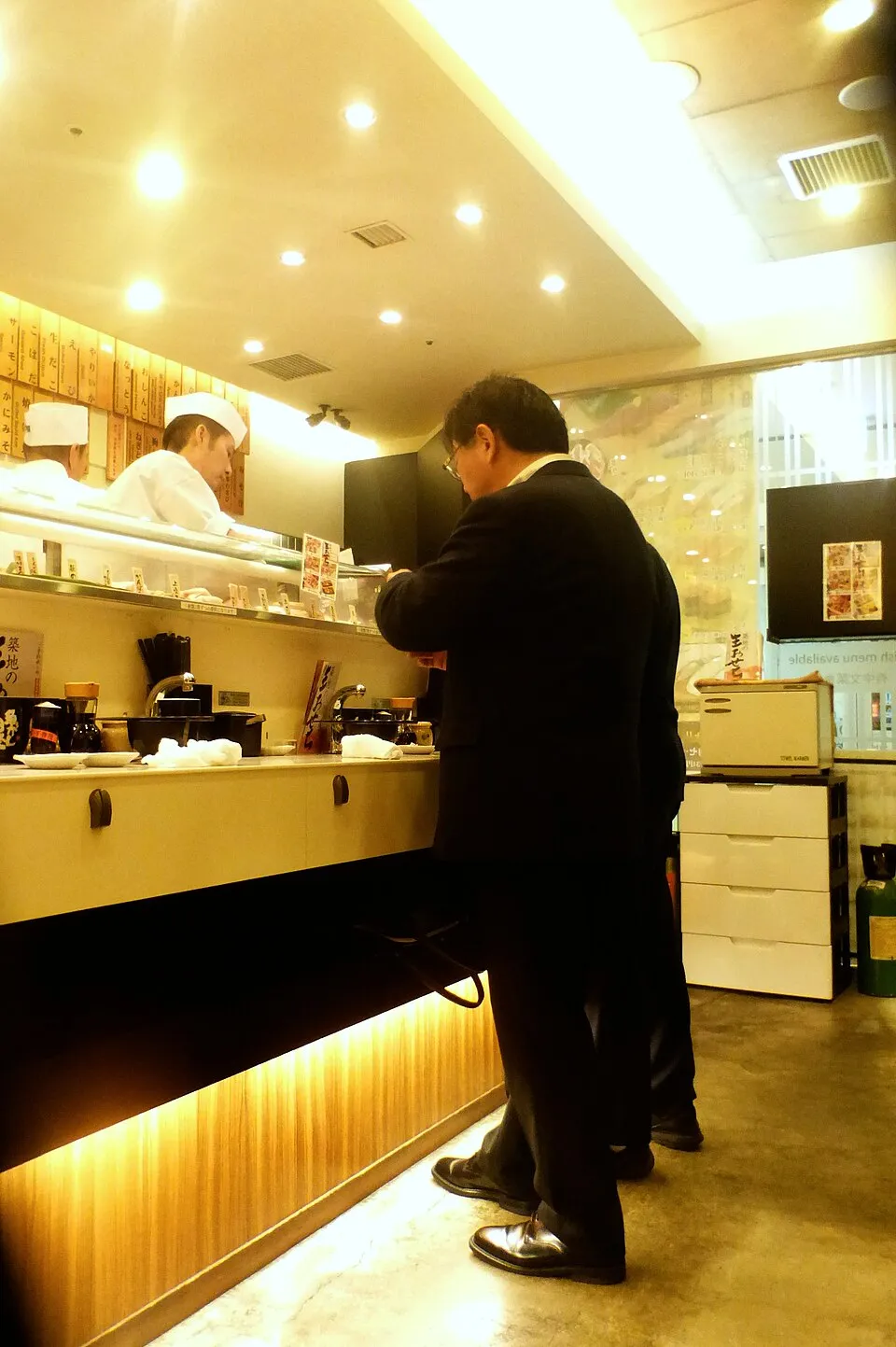 Sushi at a counter