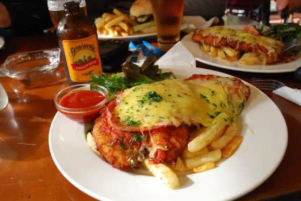 Chicken parmigiana at a pub