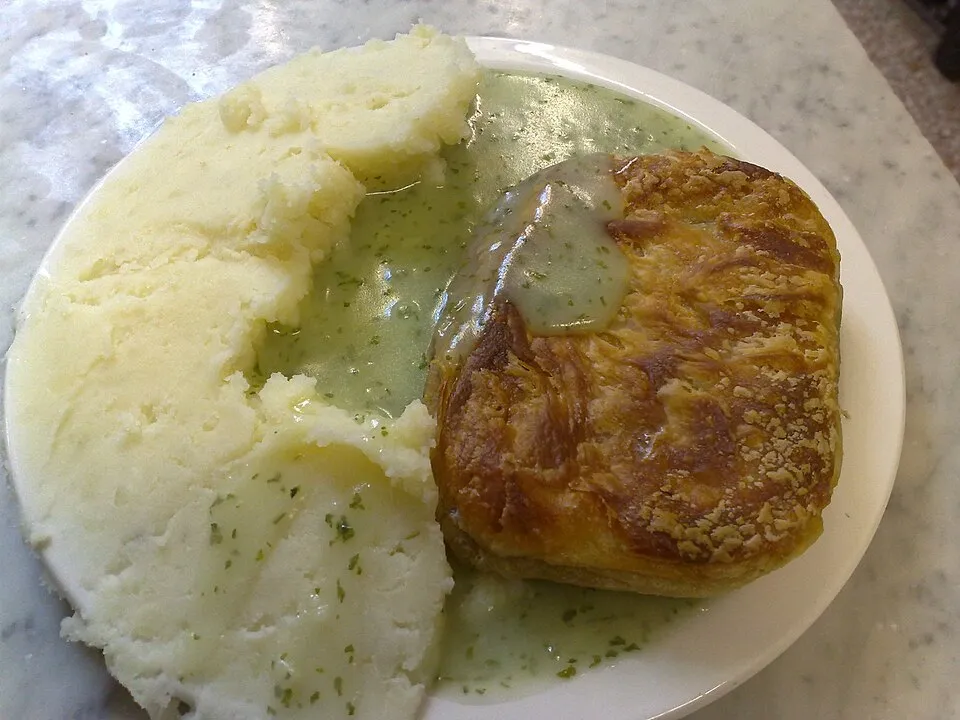 Pie and mash with liquor