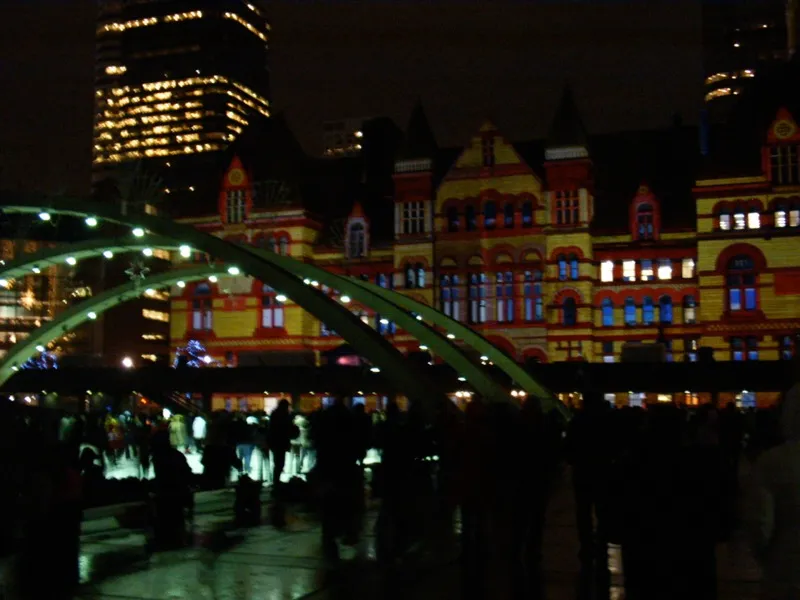 Ice skating at Nathan Phillips Square