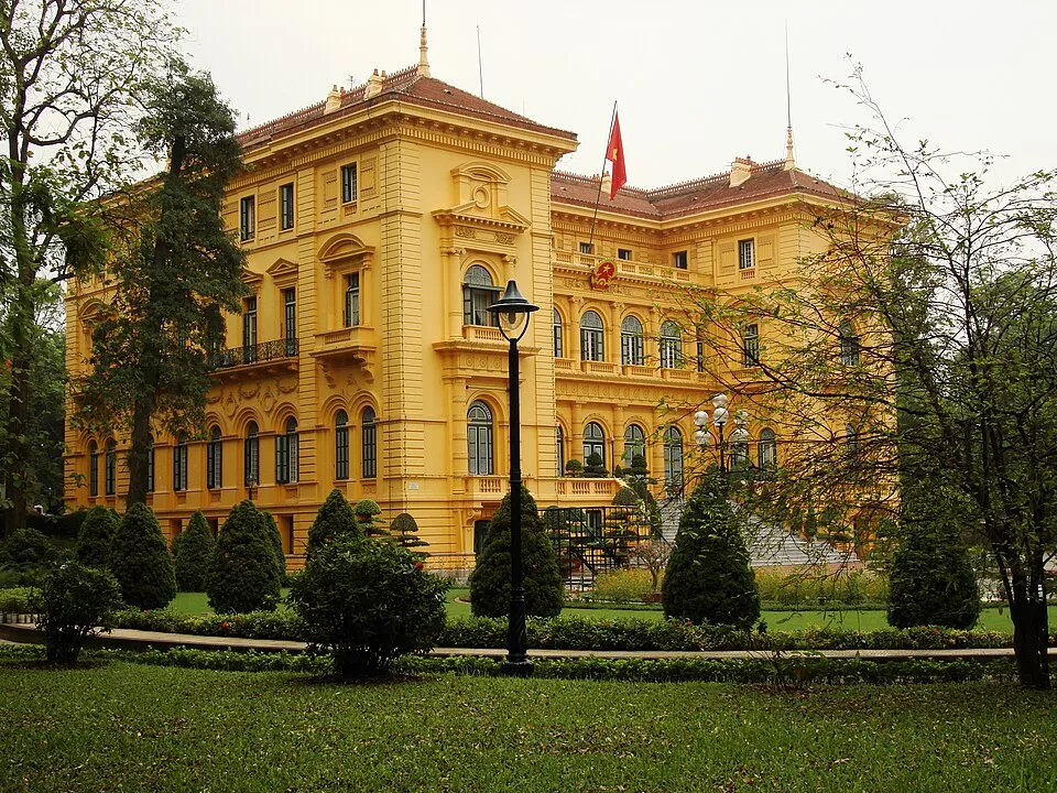 Ho Chi Minh Mausoleum and stilt house