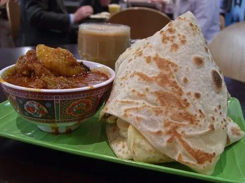 Roti canai and teh tarik