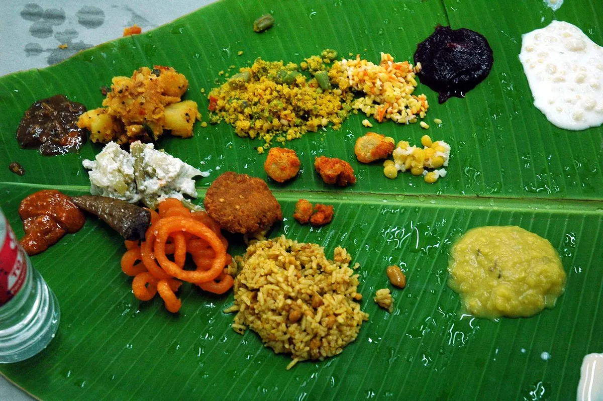 Meals on a banana leaf