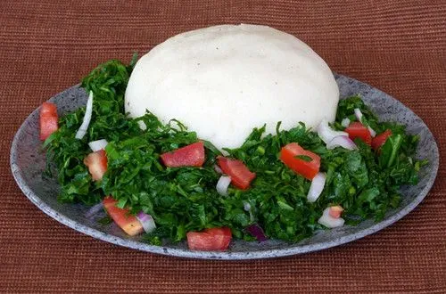 Ugali and sukuma wiki