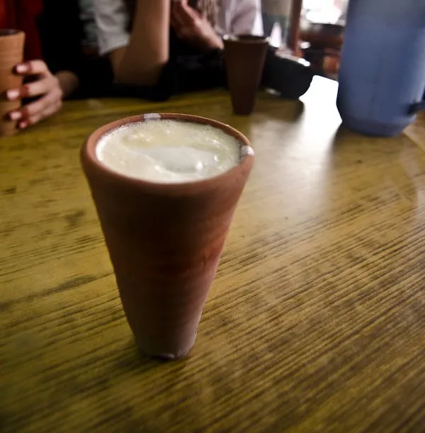 Lassi in a clay cup