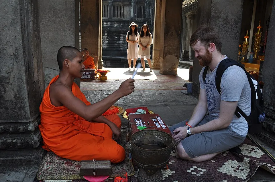 Blessing by a monk